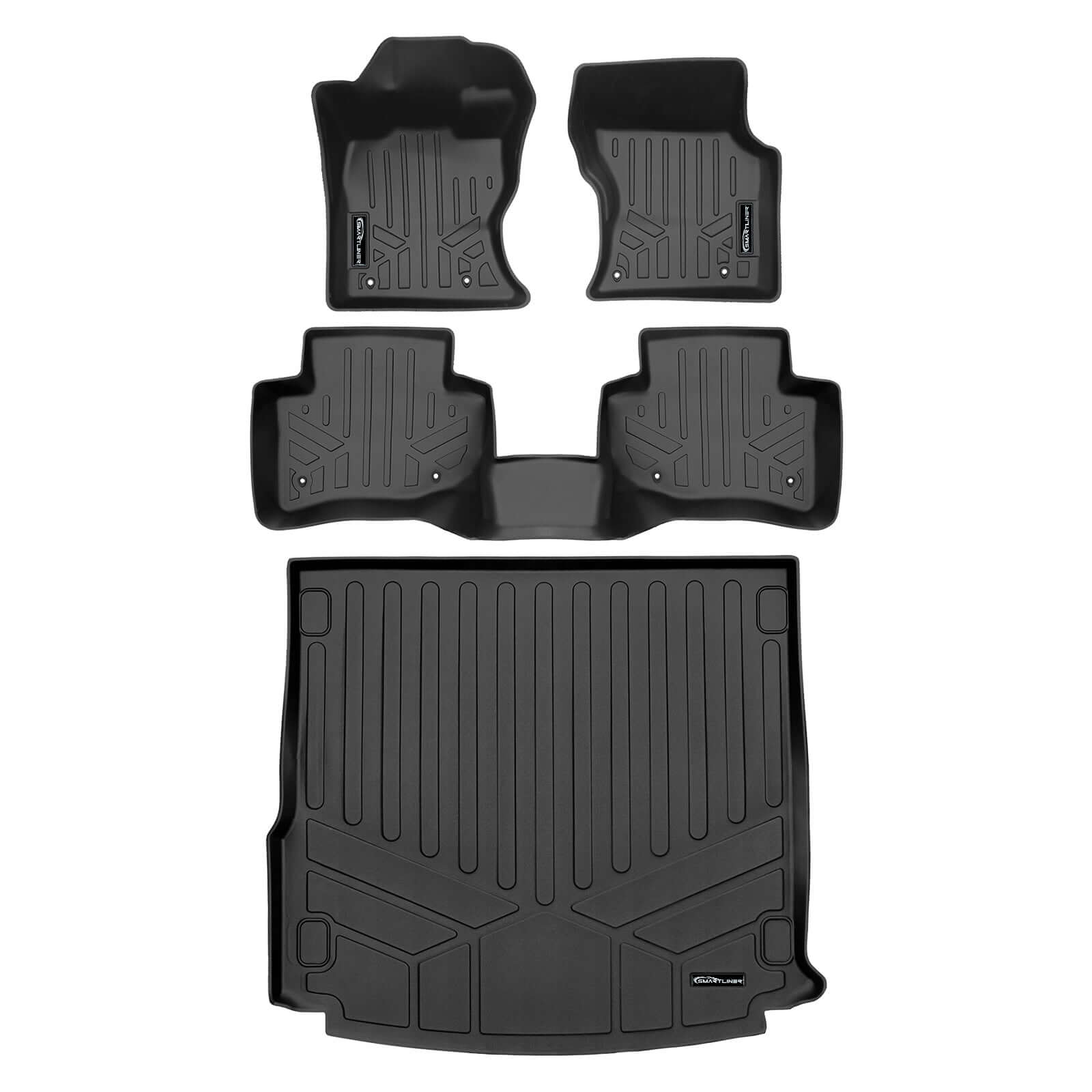SMARTLINER Custom Fit Floor Liners For 2021-2025 Land Rover/Range Rover Velar w/o Full Size Spare Wheel Smartliner USA