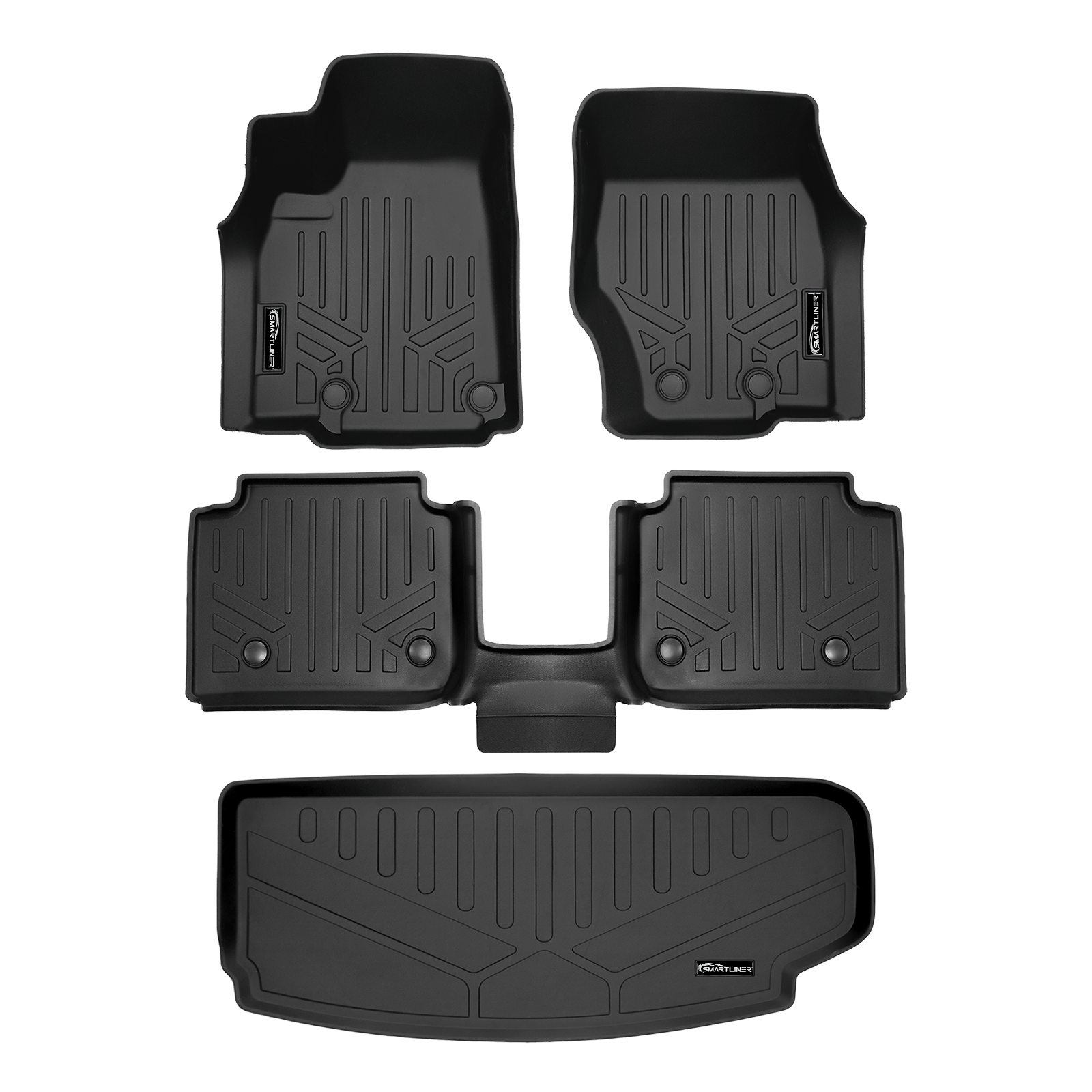 SMARTLINER Custom Fit Floor Liners For 2021-2025 Jeep Grand Cherokee L with 2nd Row Bucket Seats With Center Console Smartliner USA