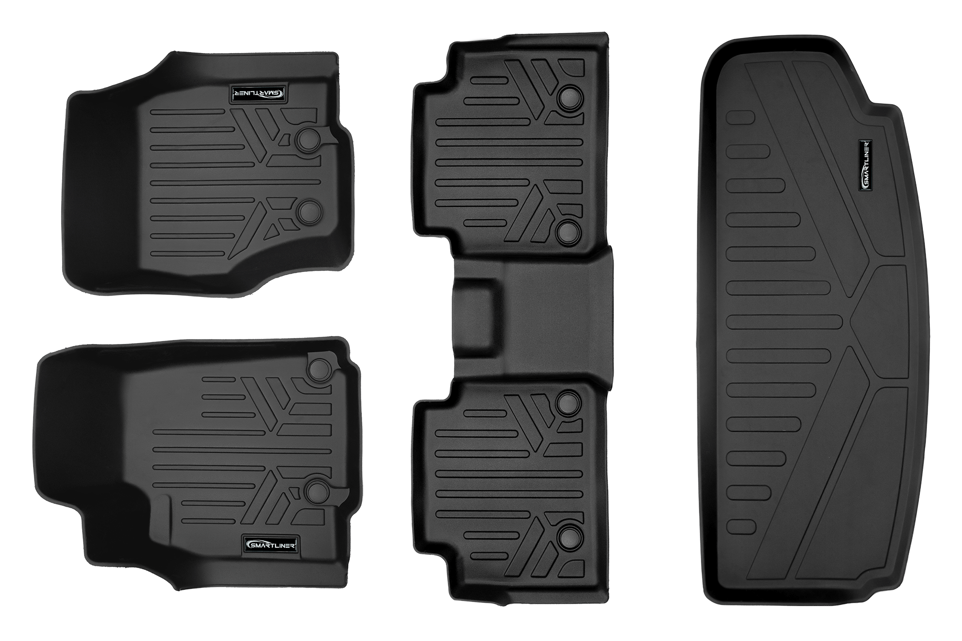 SMARTLINER Custom Fit Floor Liners For 2021-2025 Jeep Grand Cherokee L w/ 2nd Row Bucket Seats and center console Smartliner USA