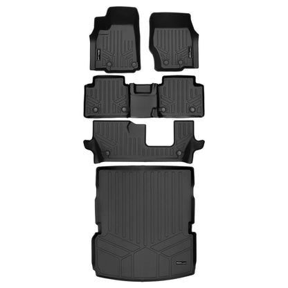 SMARTLINER Custom Fit Floor Liners For 2021-2025 Jeep Grand Cherokee L w/ 2nd Row Bench Seat Smartliner USA