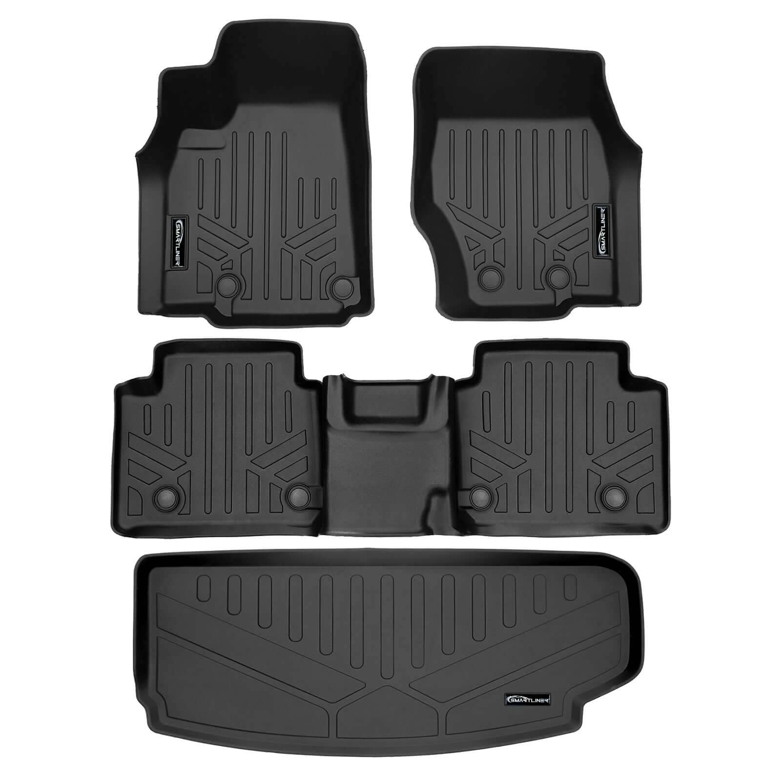 SMARTLINER Custom Fit Floor Liners For 2021-2025 Jeep Grand Cherokee L w/ 2nd Row Bench Seat (No subwoofer) Smartliner USA