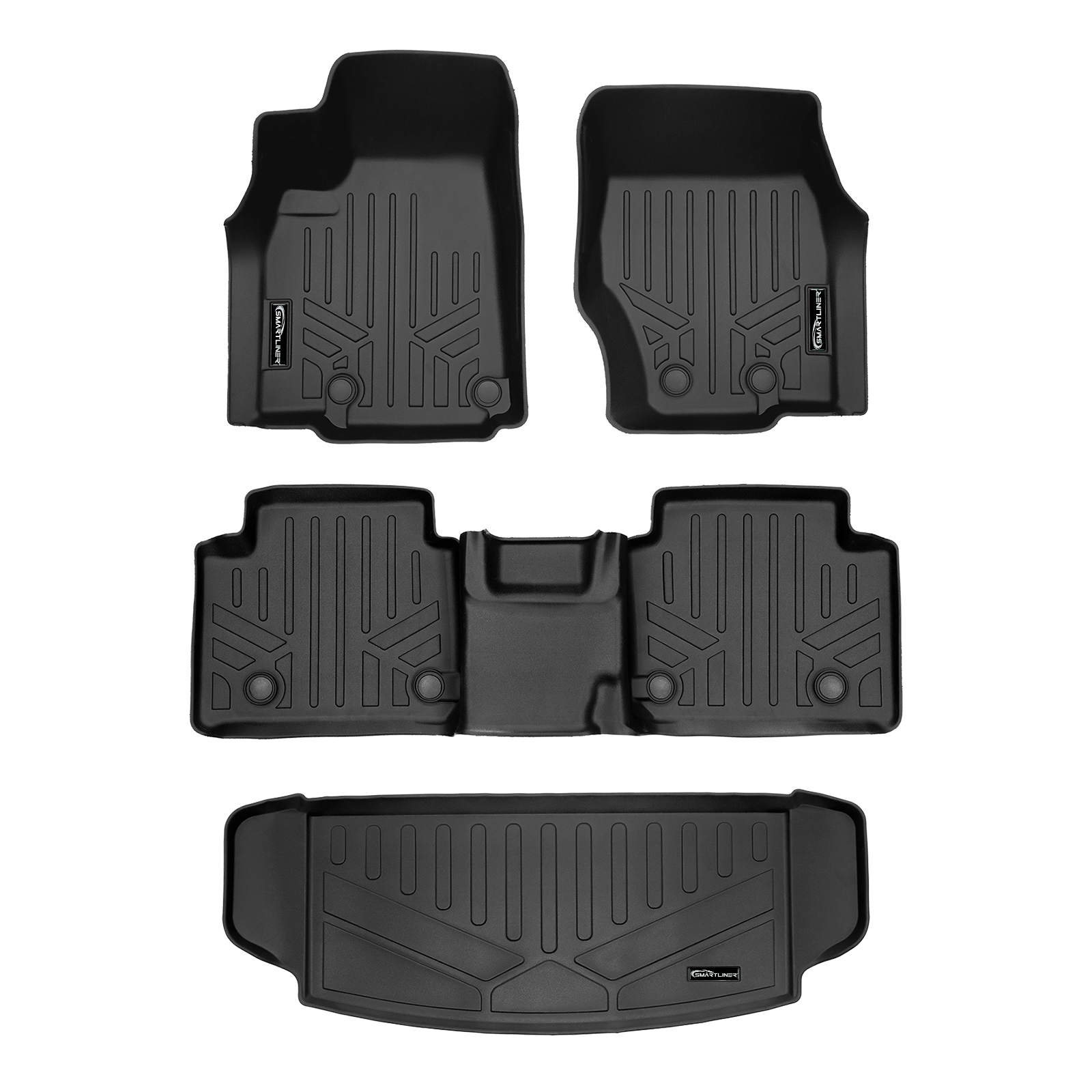SMARTLINER Custom Fit Floor Liners For 2021-2025 Jeep Grand Cherokee L with 2nd Row Bucket Seats With Center Console (No subwoofer) Smartliner USA
