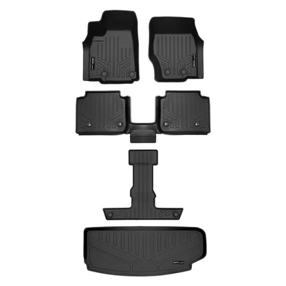 SMARTLINER Custom Fit Floor Liners For 2021-2025 Jeep Grand Cherokee L with 2nd Row Bucket Seats With Center Console Smartliner USA