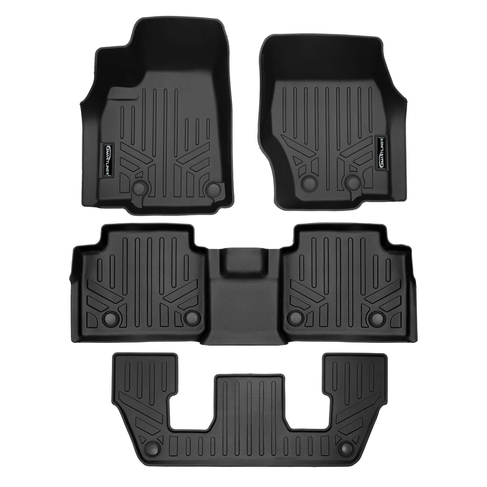 SMARTLINER Custom Fit Floor Liners For 2021-2025 Jeep Grand Cherokee L w/ 2nd Row Bucket Seats and center console Smartliner USA