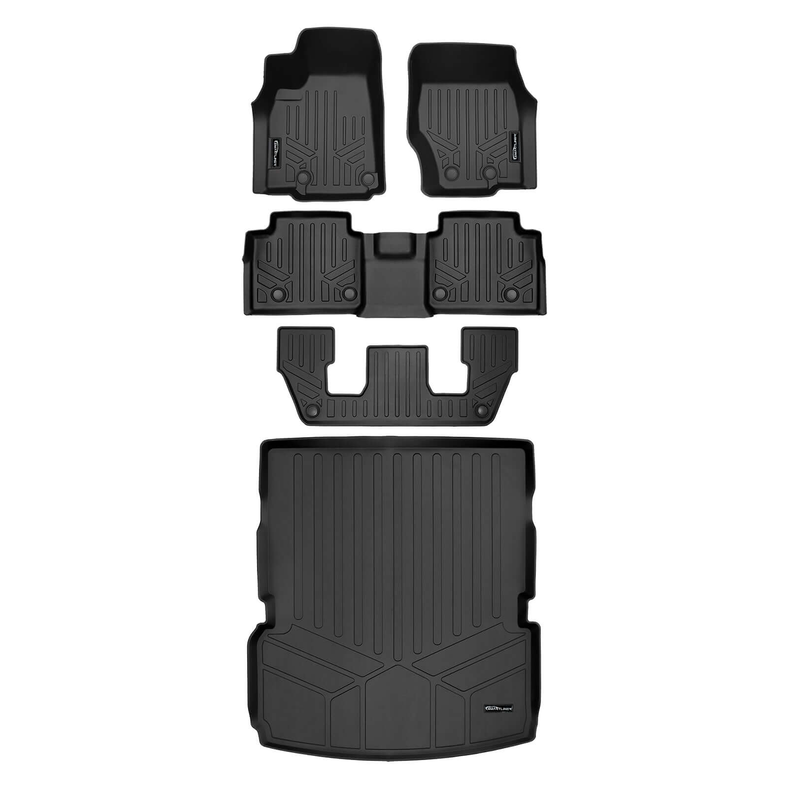 SMARTLINER Custom Fit Floor Liners For 2021-2025 Jeep Grand Cherokee L w/ 2nd Row Bucket Seats and center console Smartliner USA