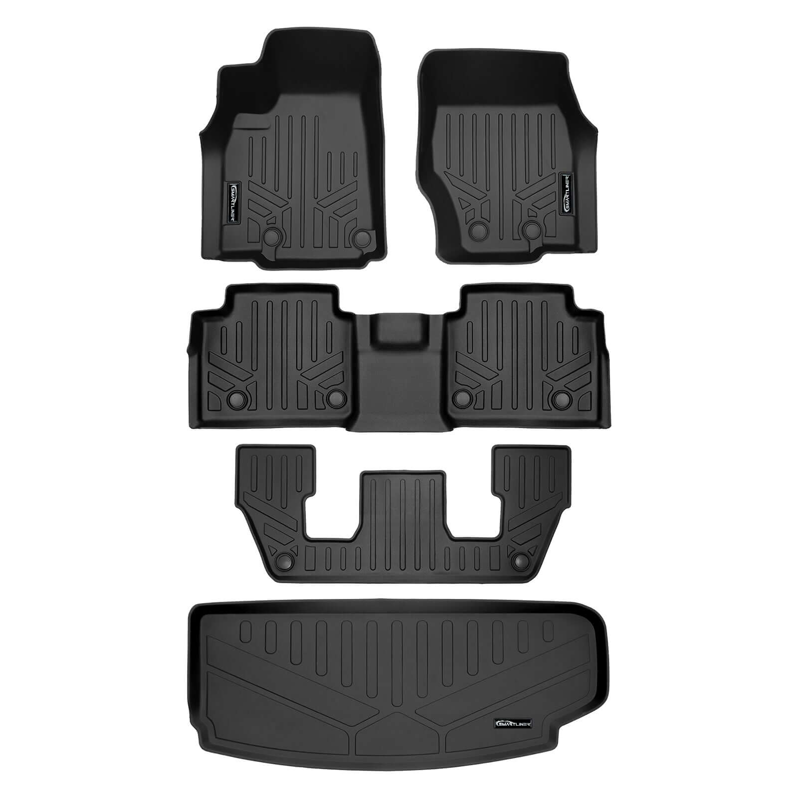 SMARTLINER Custom Fit Floor Liners For 2021-2025 Jeep Grand Cherokee L w/ 2nd Row Bucket Seats and center console Smartliner USA