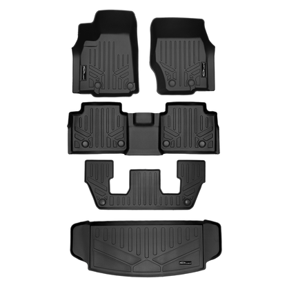 SMARTLINER Custom Fit Floor Liners For 2021-2025 Jeep Grand Cherokee L w/ 2nd Row Bucket Seats and center console (No subwoofer) Smartliner USA