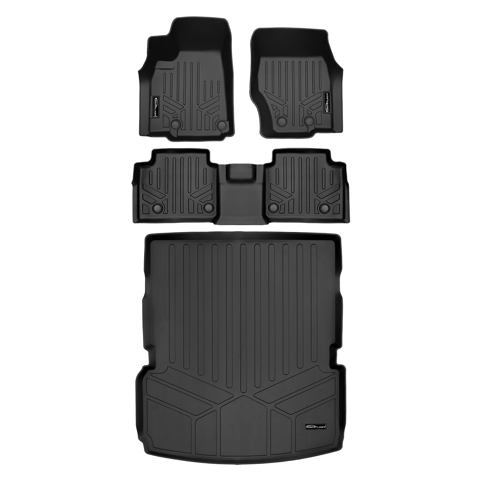 SMARTLINER Custom Fit Floor Liners For 2021-2025 Jeep Grand Cherokee L w/ 2nd Row Bucket Seats and center console (No subwoofer) Smartliner USA