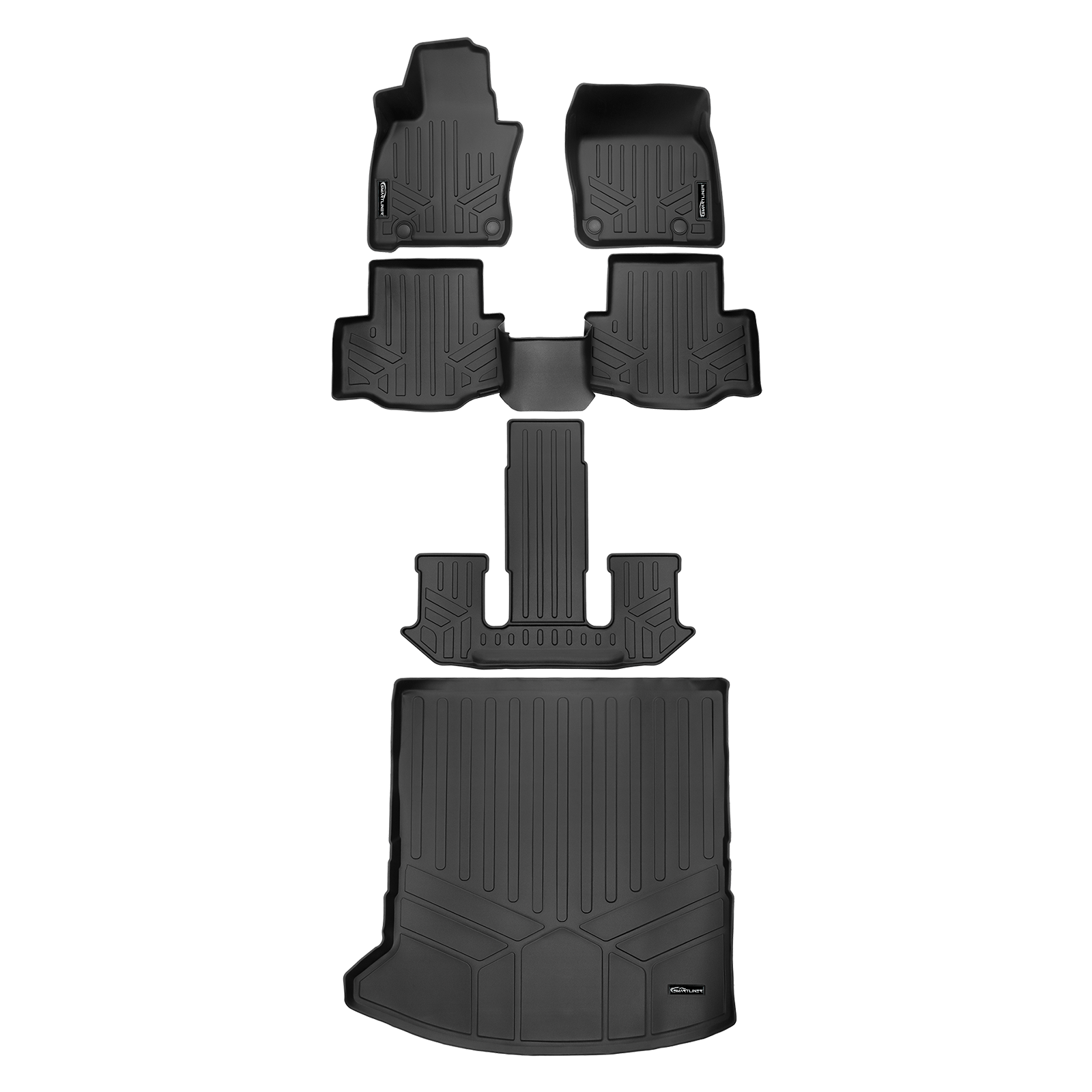 SMARTLINER Custom Fit Floor Liners For 2024-2025 Mazda CX-90 Plug-In Hybrid (Only Fits 2nd Row Bucket Seats With Center Console) Smartliner USA