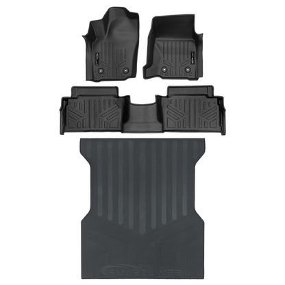 SMARTLINER All Weather Custom Fit Floor Liner Compatible With 2024-2025 Toyota Tacoma Double Cab (Only Fits with 2nd Row Under Seat Storage) Smartliner USA