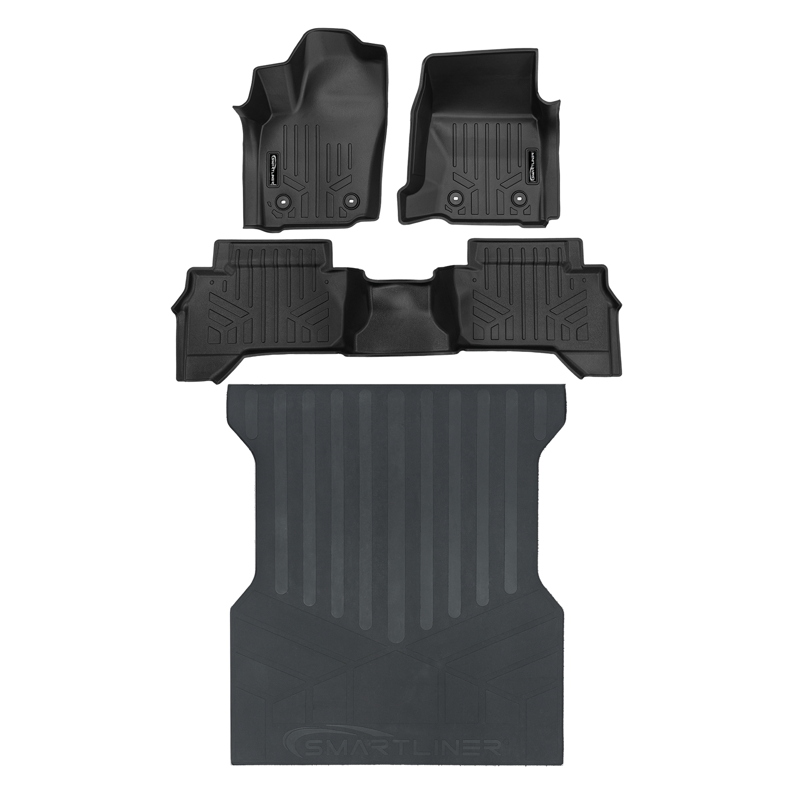 SMARTLINER All Weather Custom Fit Floor Liner Compatible With 2024-2025 Toyota Tacoma Double Cab (Manual Transition) Smartliner USA