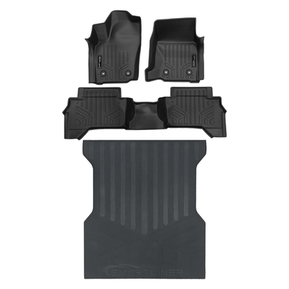 SMARTLINER All Weather Custom Fit Floor Liner Compatible With 2024-2025 Toyota Tacoma Double Cab (Manual Transition) Smartliner USA
