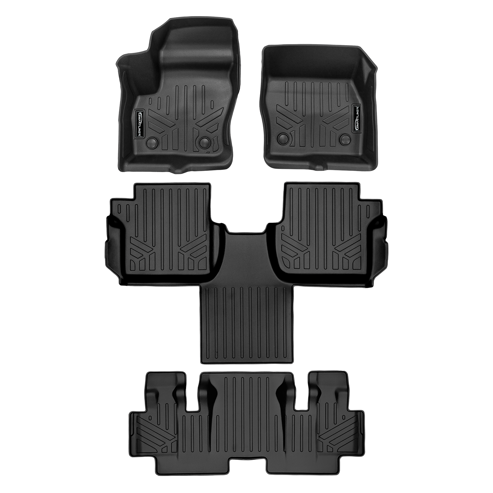 SMARTLINER Custom Fit Floor Liner Set Compatible With 2018-2025 Transit Connect With Vinyl Flooring and without secondary footrest (Short and Long Wheelbase) Smartliner USA