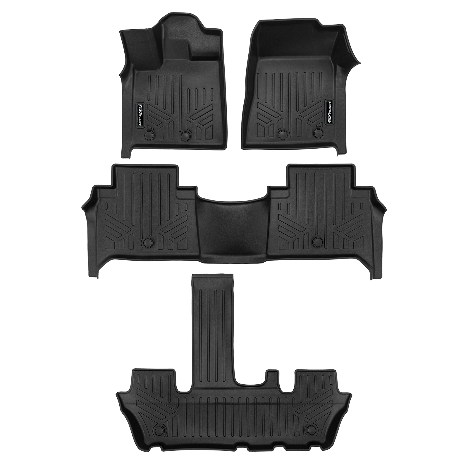 SMARTLINER Custom Fit Floor Liners For 2025 Infiniti QX80 and 2025 Nissan Armada Bucket Seats & Center Console Only Smartliner USA