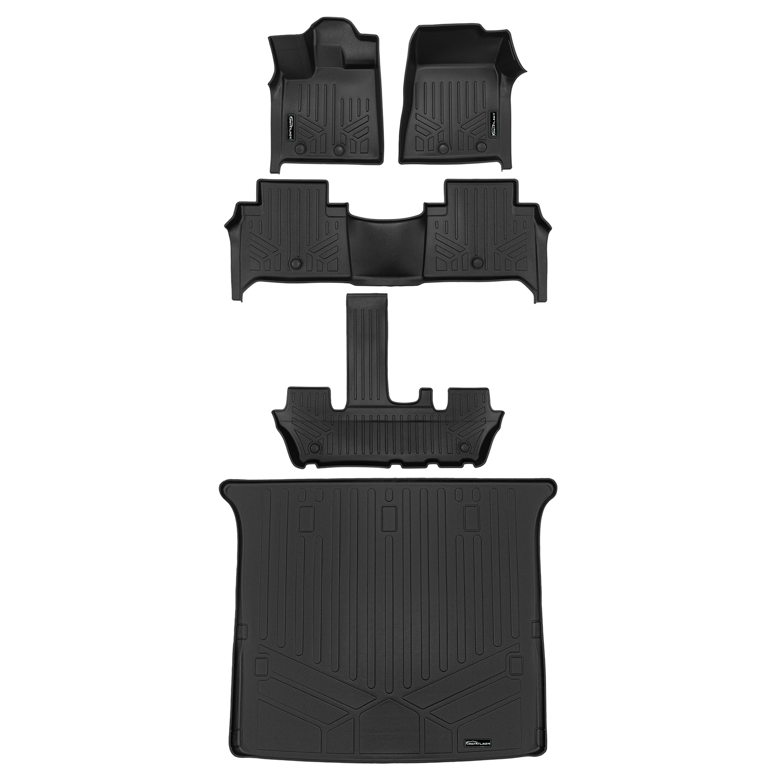 SMARTLINER Custom Fit Floor Liners For 2025 Infiniti QX80 and 2025 Nissan Armada Bucket Seats & Center Console Only Smartliner USA