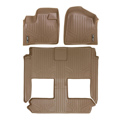 Smart Trim™ Custom Fit Floor Liners For 2013-2020 Dodge Grand Caravan with 2nd Row Bucket Seats and 1st Row Super Console Smartliner USA
