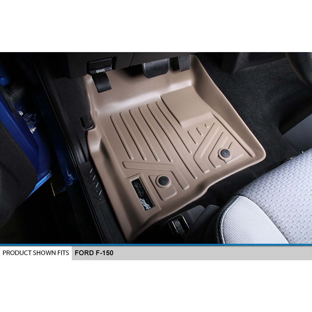 SMARTLINER Custom Fit Floor Liners For 2011-2014 Ford F-150 SuperCab with Flow Center Console Smartliner USA