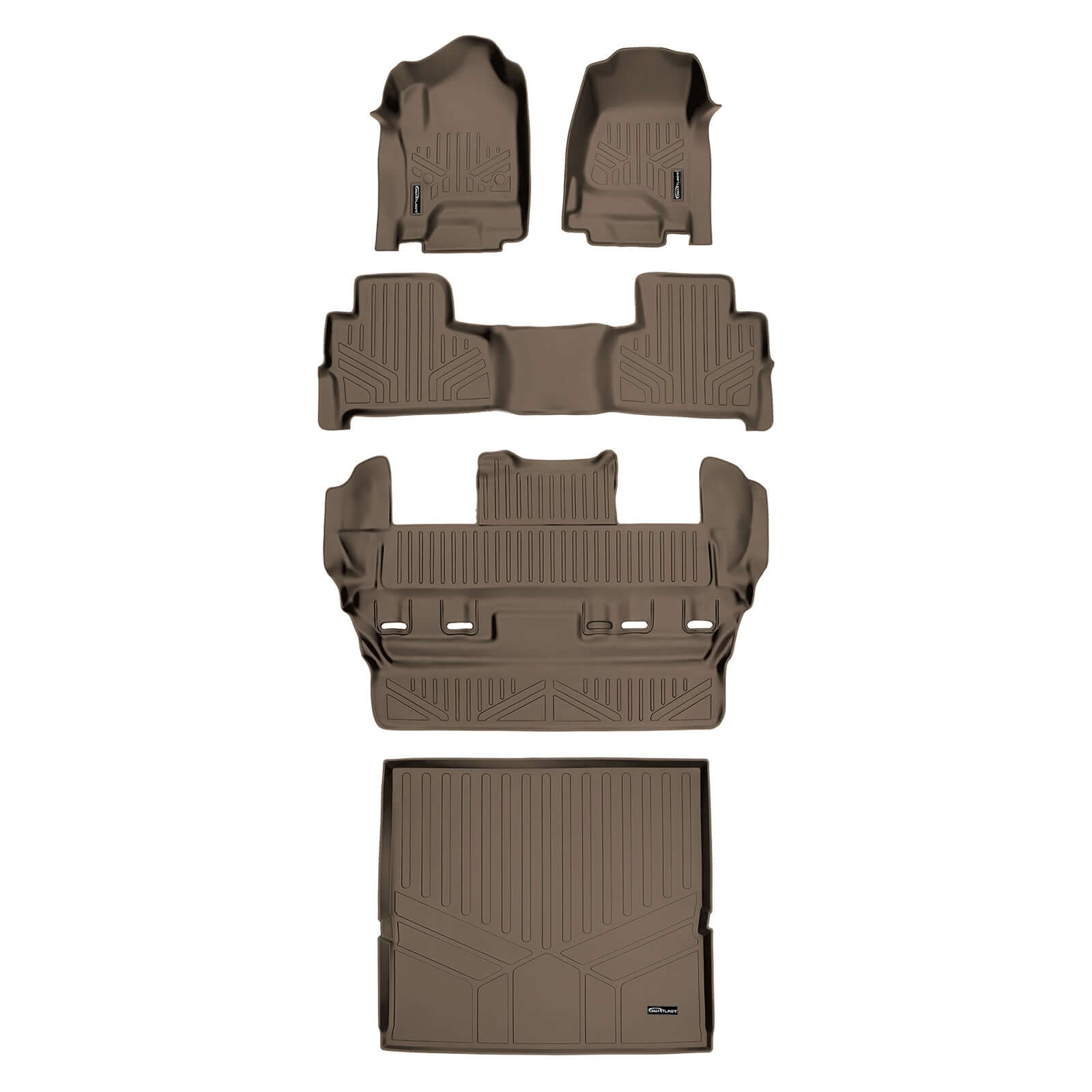 Smart Trim™ Custom Fit Floor Liners For 2015-2020 Chevrolet Tahoe / GMC Yukon With 2nd Row Bucket Seats Smartliner USA