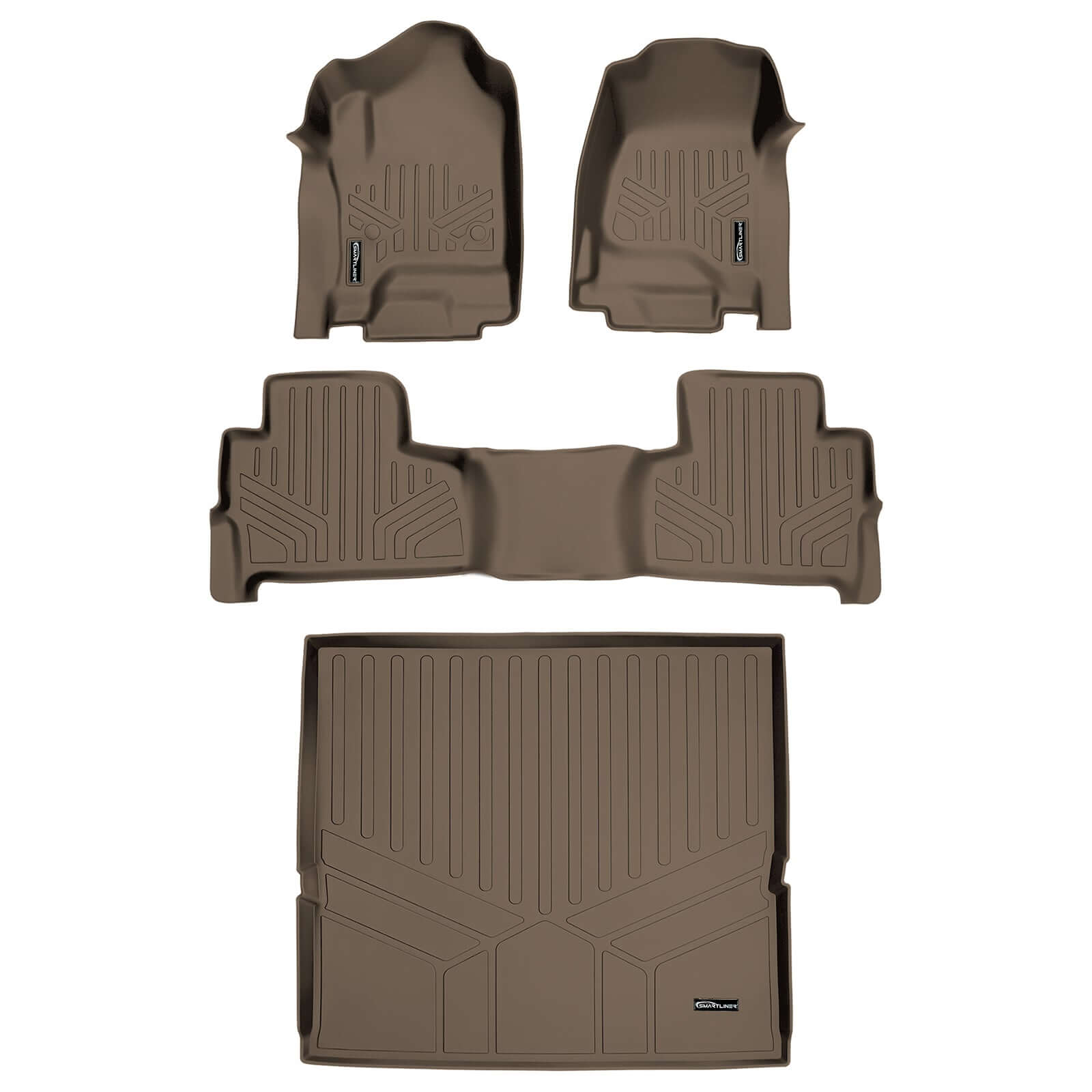 Smart Trim™ Custom Fit Floor Liners For 2015-2020 Chevrolet Tahoe / GMC Yukon With 2nd Row Bucket Seats Smartliner USA