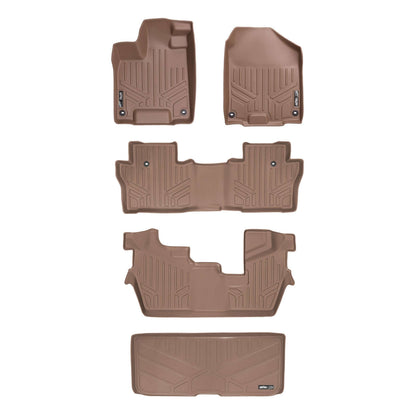 SMARTLINER Custom Fit Floor Liners For 2016-2022 Honda Pilot (8 Passenger Model) Smartliner USA