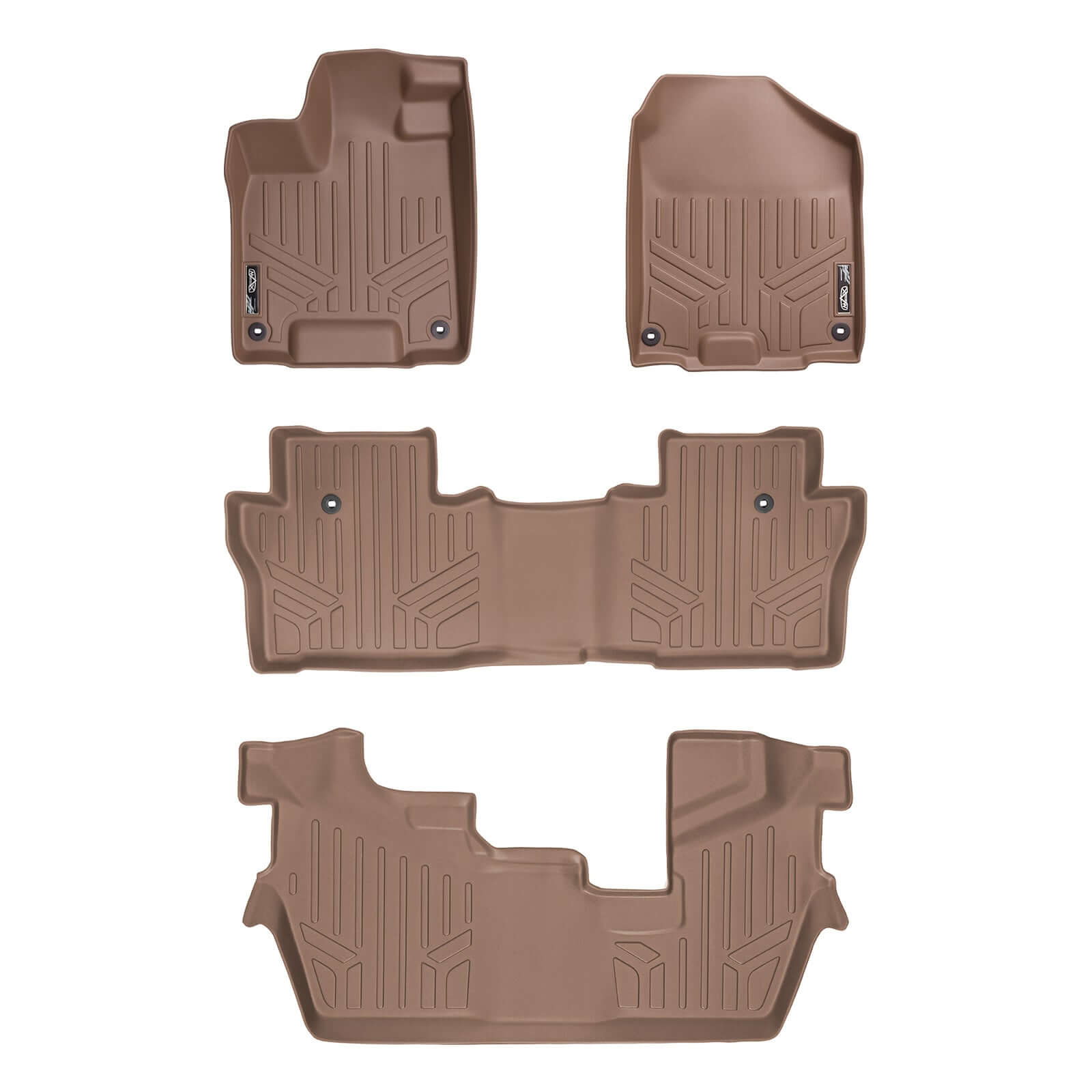 SMARTLINER Custom Fit Floor Liners For 2016-2022 Honda Pilot (8 Passenger Model) Smartliner USA
