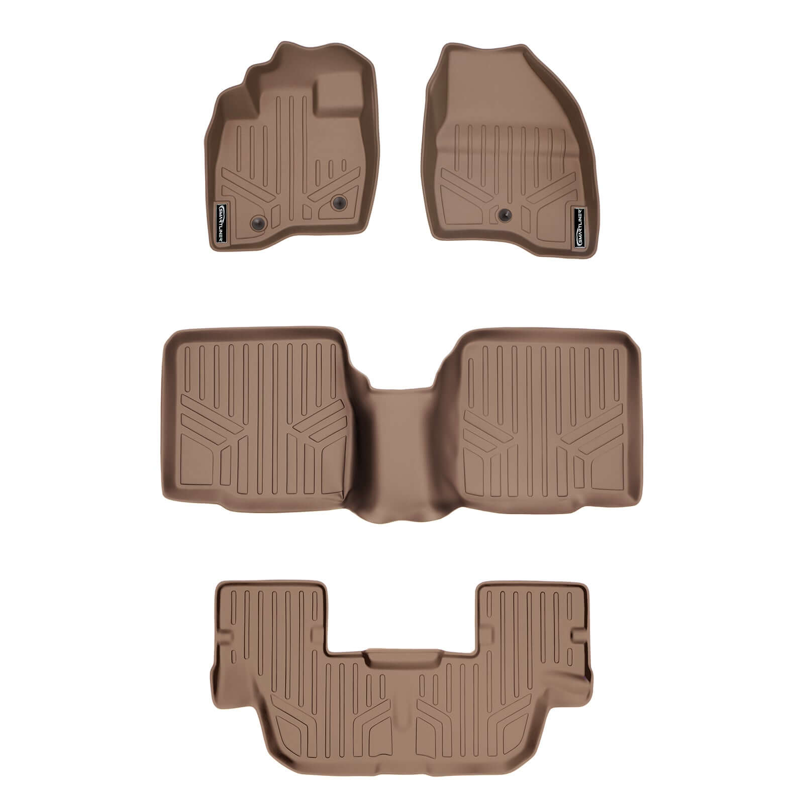 SMARTLINER Custom Fit Floor Liners For 2017-2019 Ford Explorer without 2nd Row Center Console Smartliner USA