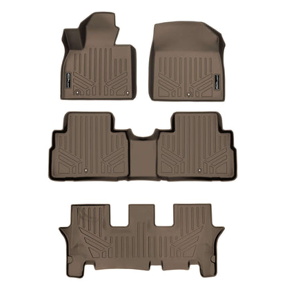 SMARTLINER Custom Fit Floor Liners For 2020-2025 Kia Telluride with 2nd Row Bucket Seats No Center Console and No In Between Coverage Smartliner USA