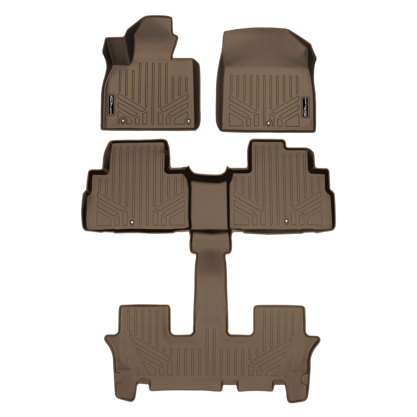 SMARTLINER AUTO™ Custom Fit Floor Liners For 2020-2025 Kia Telluride with 2nd Row Bucket Seat No Center Console with in between Coverage Smartliner USA