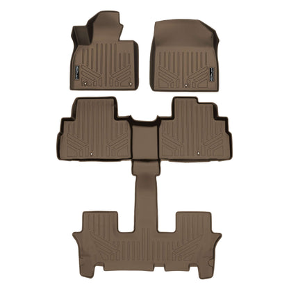 SMARTLINER AUTO™ Custom Fit Floor Liners For 2020-2025 Kia Telluride with 2nd Row Bucket Seat No Center Console with in between Coverage Smartliner USA