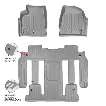 SMARTLINER Custom Fit Floor Liners For 2008 - 2017 Buick Enclave with 2nd Row Bucket Seats Smartliner USA