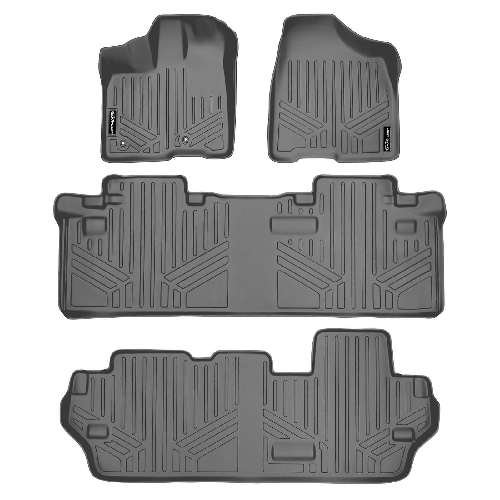 SMARTLINER Custom Fit Floor Liners For 2011-2012 Toyota Sienna (8 Passenger Model) Smartliner USA