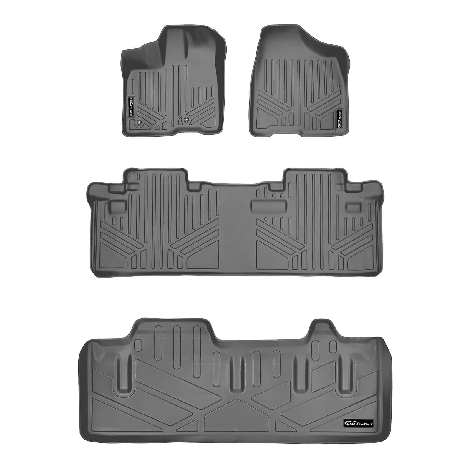 SMARTLINER Custom Fit Floor Liners For 2011-2012 Sienna (8 Passenger Model with Power Folding 3rd Row Seats) Smartliner USA