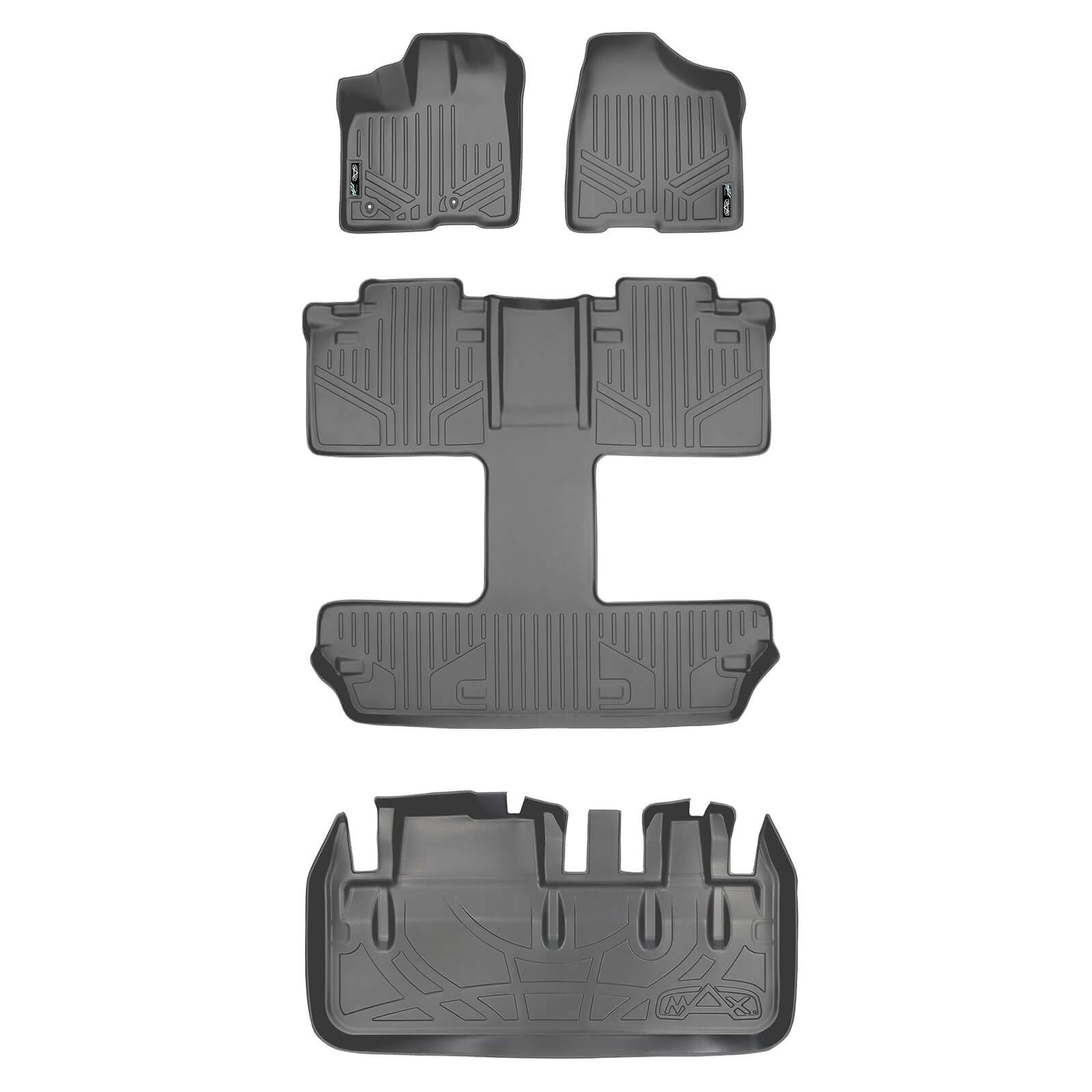Smart Trim™ Custom Fit Floor Liners For 2011 2012 Toyota Sienna 7 Passenger Model Smartliner USA