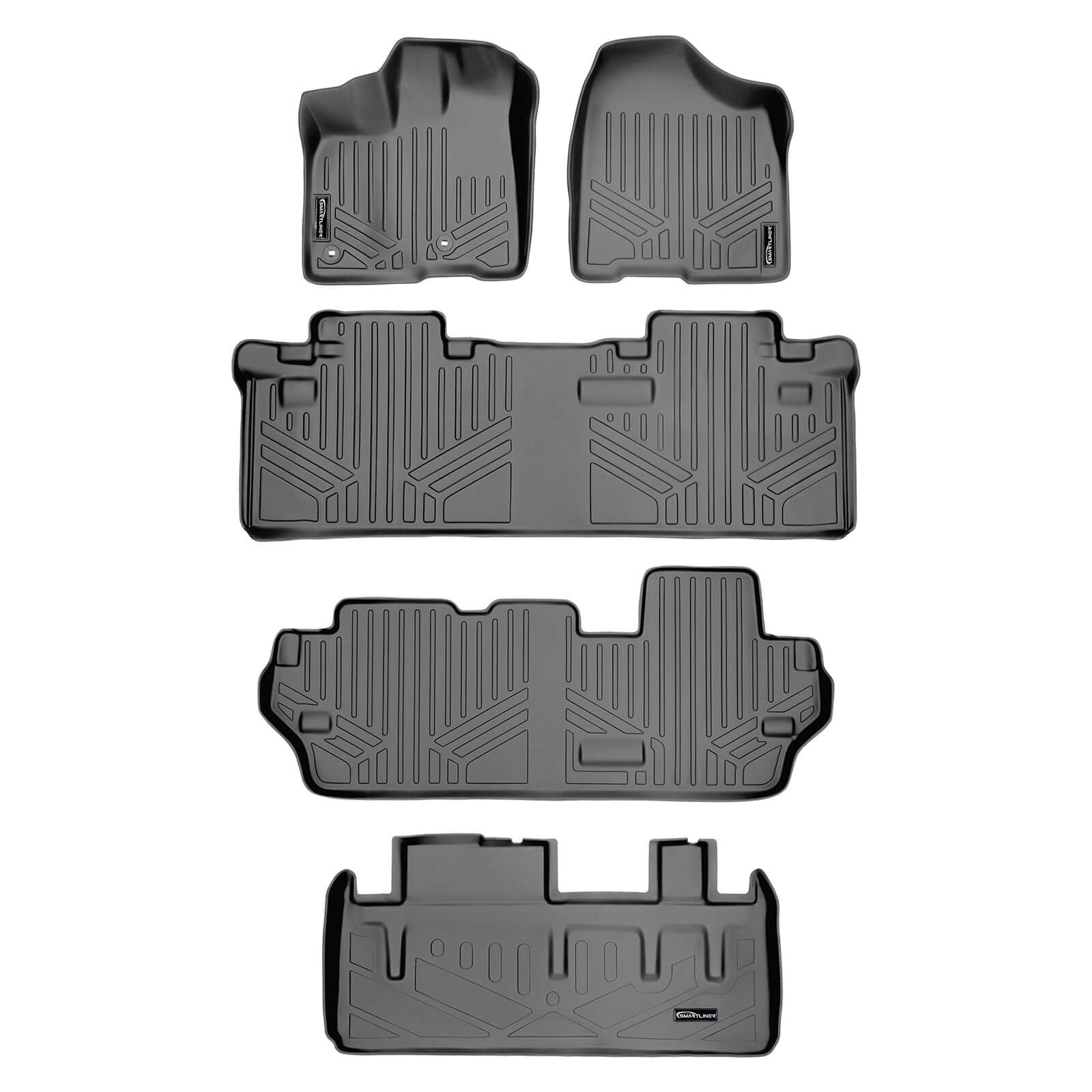 SMARTLINER Custom Fit Floor Liners For 2013-2020 Toyota Sienna (8 Passenger Model) Smartliner USA