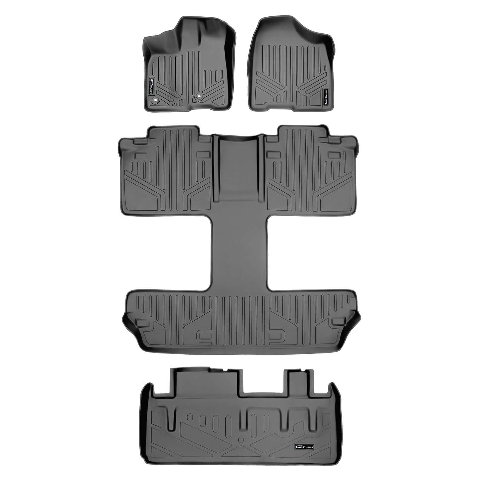 Smart Trim™ Custom Fit Floor Liners For 2013 2020 Toyota Sienna 7 Passenger Model Smartliner USA