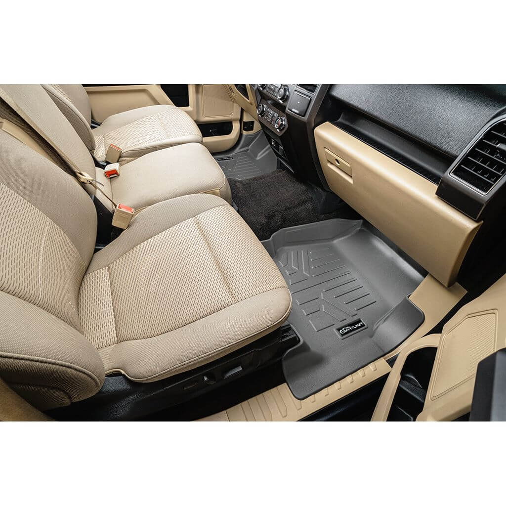 SMARTLINER Custom Fit Floor Liners For 2015-2025 Ford F-150 SuperCab with 1st Row Bucket Seats Vinyl Flooring Smartliner USA