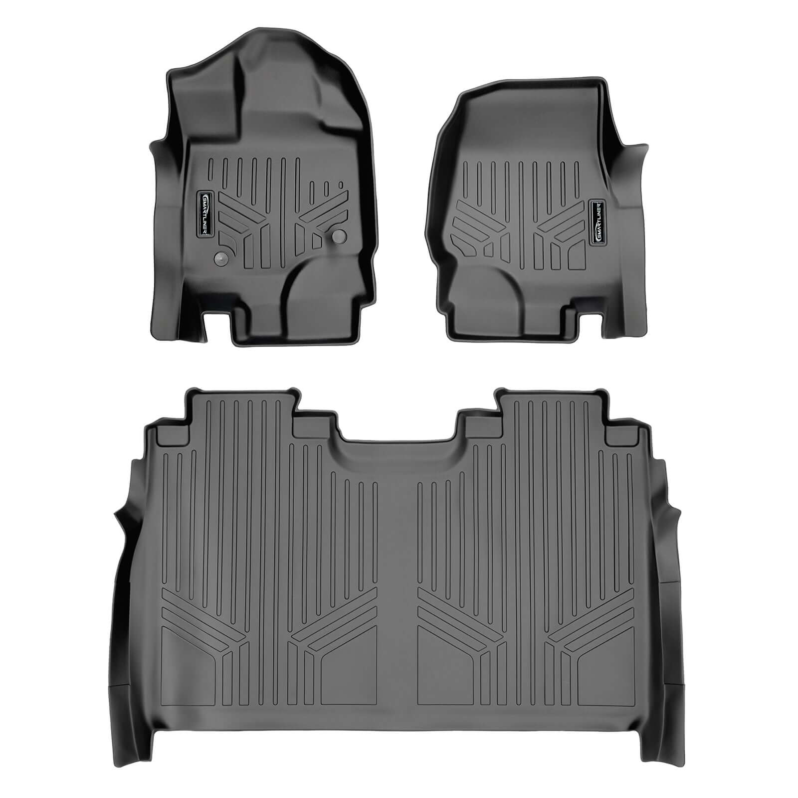 SMARTLINER Custom Fit Floor Liners For 2022-2025 Ford F-150 Lightning Only fits with 2nd Row Bucket seats without under seat fold-flat storage Smartliner USA