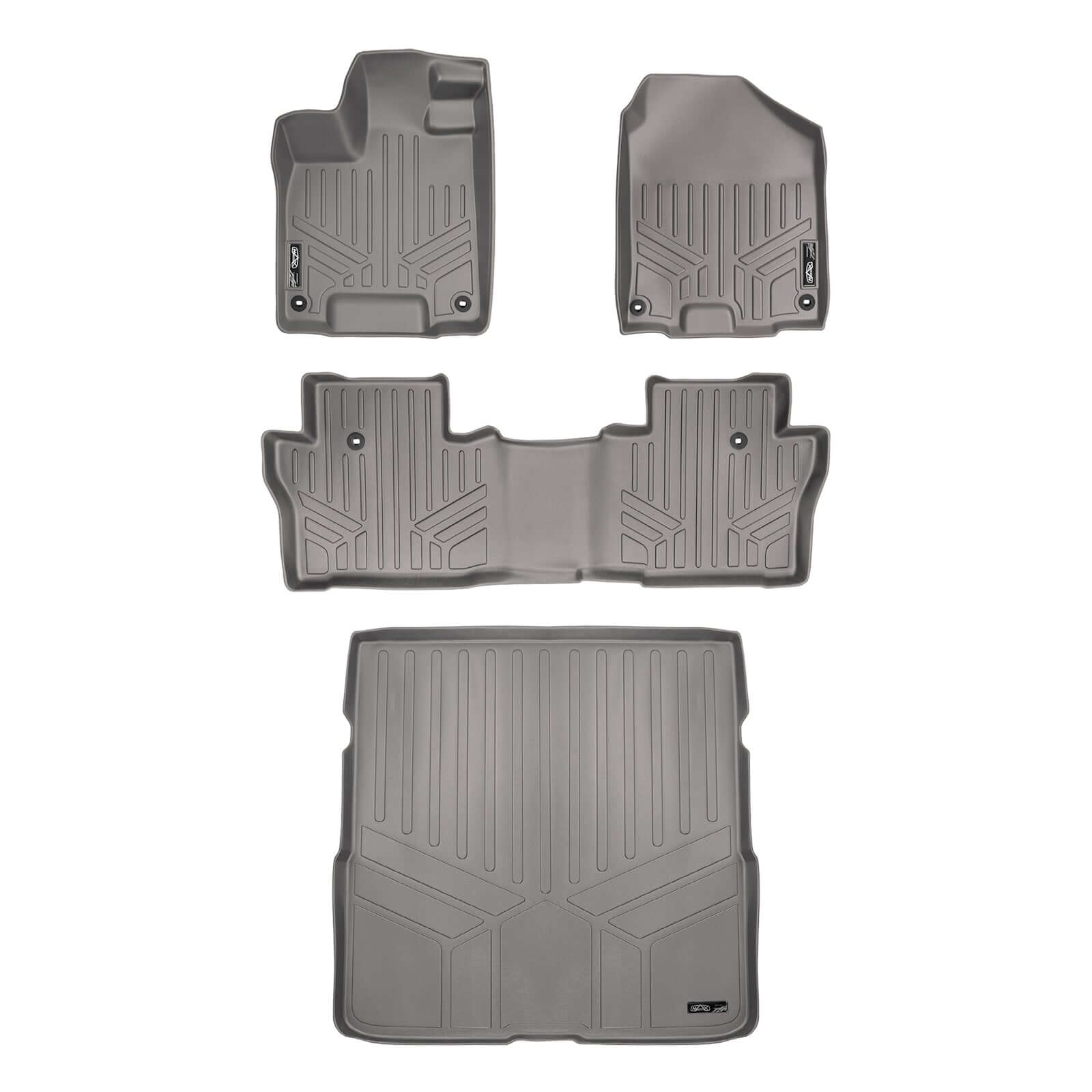 SMARTLINER Custom Fit Floor Liners For 2016-2022 Honda Pilot (8 Passenger Model) Smartliner USA