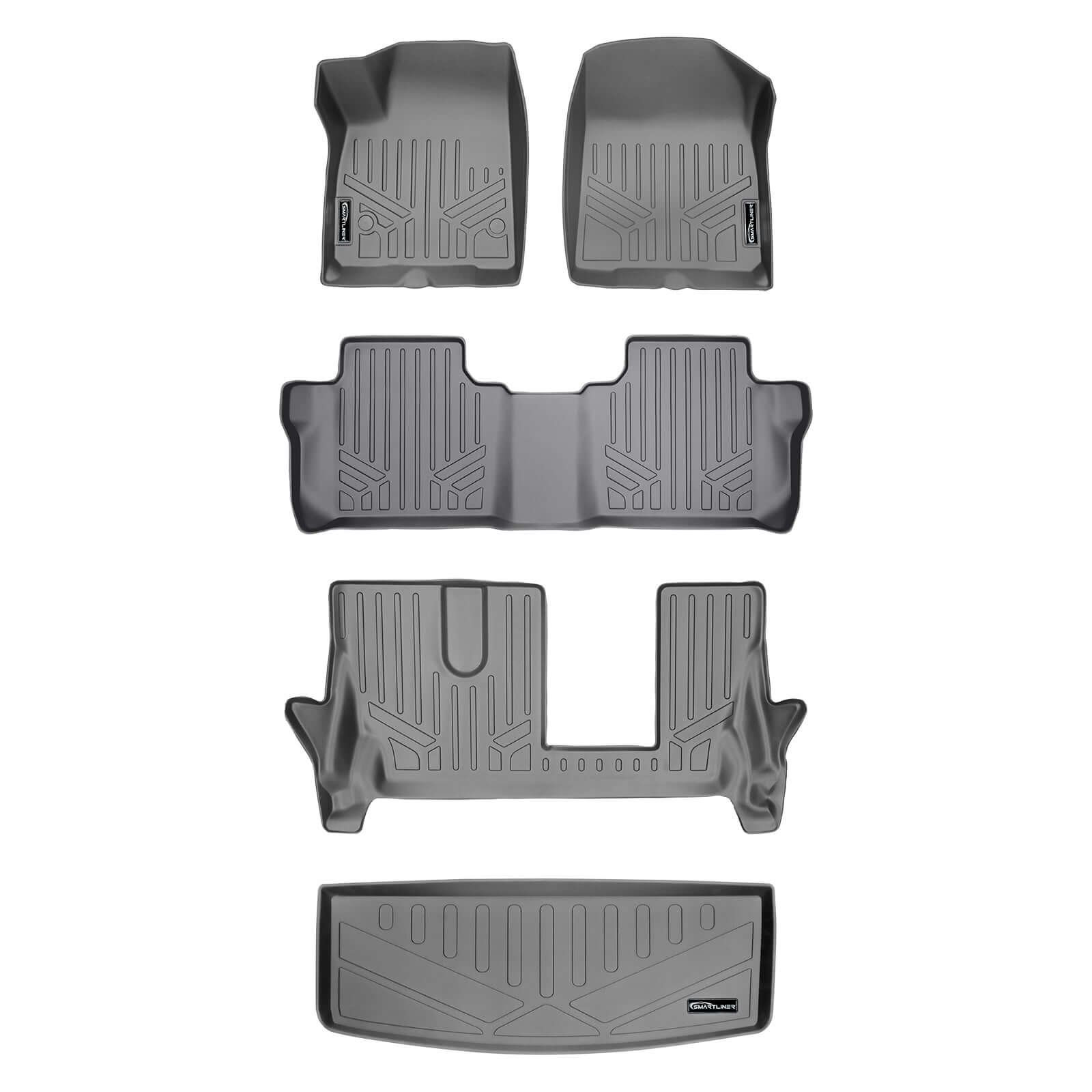 SMARTLINER Custom Fit Floor Liners For 2020-2025 Cadillac XT6 with 2nd Row Bench Seat Smartliner USA