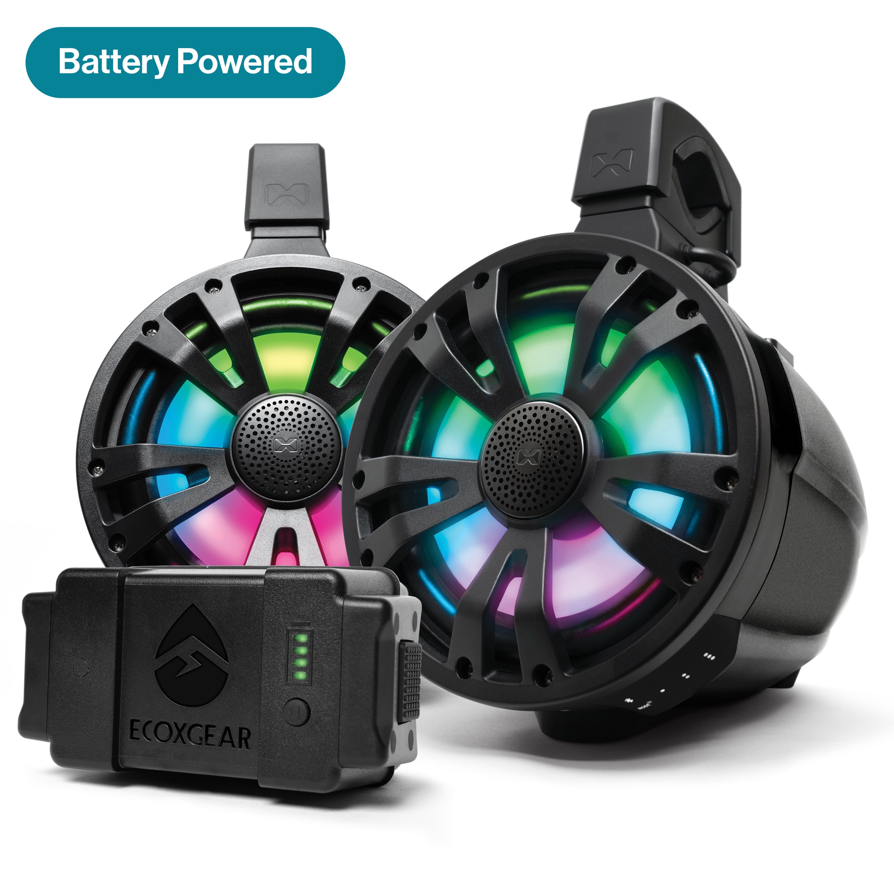 ExtremeTower Speakers TB8 -1 Battery Powered Bluetooth Amplified  + 1 Passive Tower Speaker SoundExtreme