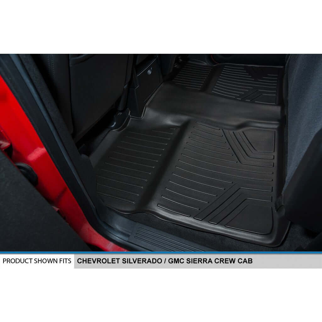 Smart Trim™ Custom Fit Floor Liners For 2007-2013 Silverado/Sierra 1500 - 2007-2014 2500/3500 HD Crew Cabin Smartliner USA