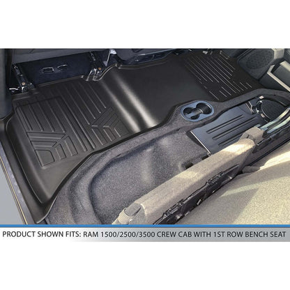 Smart Trim™ Custom Fit Floor Liners For 2012-2022 Ram 1500/2500/3500 Crew (4 Full Size Doors) with 1st Row Bench Seat Smartliner USA