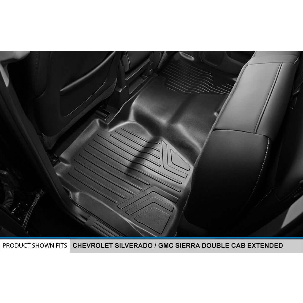 SMARTLINER Custom Fit Floor Liners For Double Cab 2014-2018 Silverado/Sierra 1500 - 2015-2021 2500/3500 HD Smartliner USA