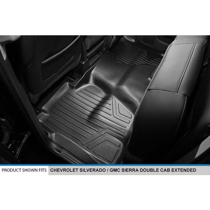 SMARTLINER Custom Fit Floor Liners For Double Cab 2014-2018 Silverado/Sierra 1500 - 2015-2021 2500/3500 HD Smartliner USA