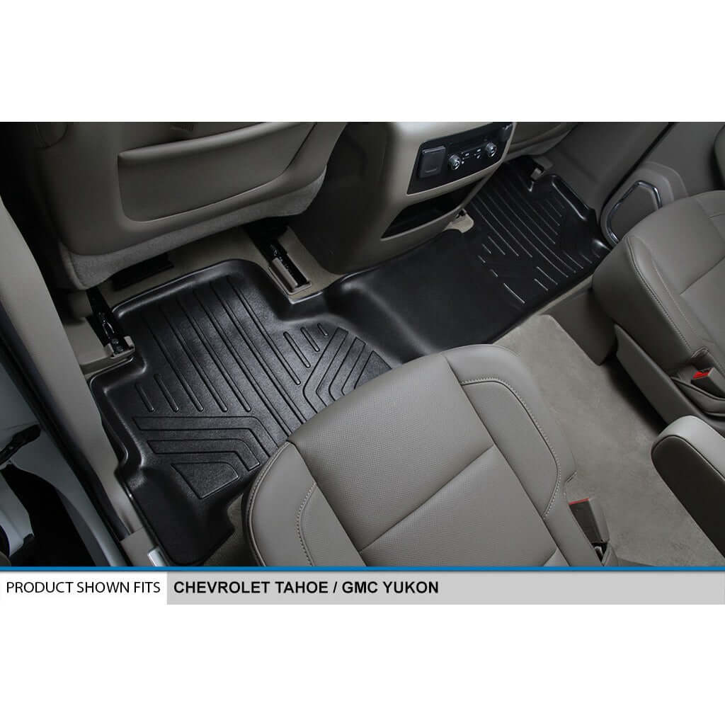 Smart Trim™ Custom Fit Floor Liners For 2015-2020 Chevrolet Tahoe / GMC Yukon With 2nd Row Bucket Seats Smartliner USA