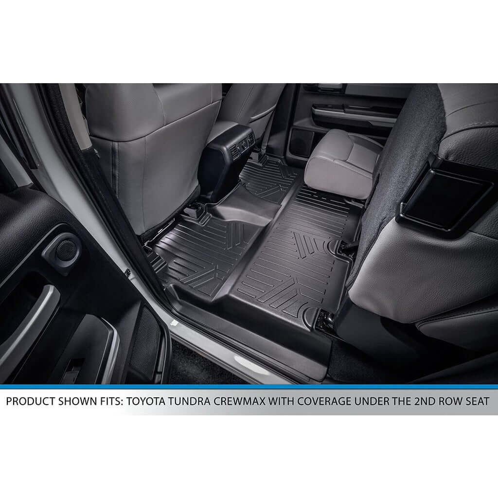 SMARTLINER Custom Fit Floor Liners For 2007-2021 Toyota Tundra CrewMax Cab (with Coverage Under 2nd Row Seat) Smartliner USA