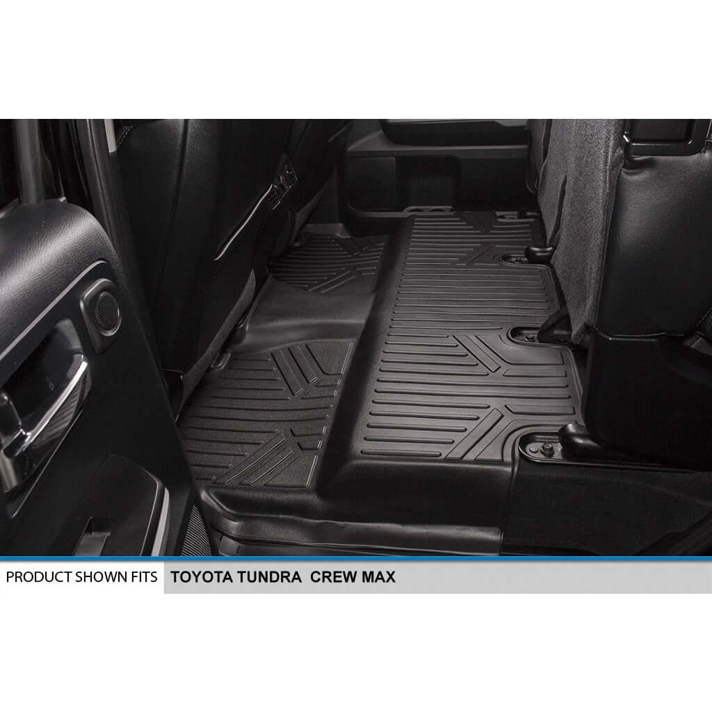 SMARTLINER Custom Fit Floor Liners For 2007-2021 Toyota Tundra CrewMax Cab (with Coverage Under 2nd Row Seat) Smartliner USA