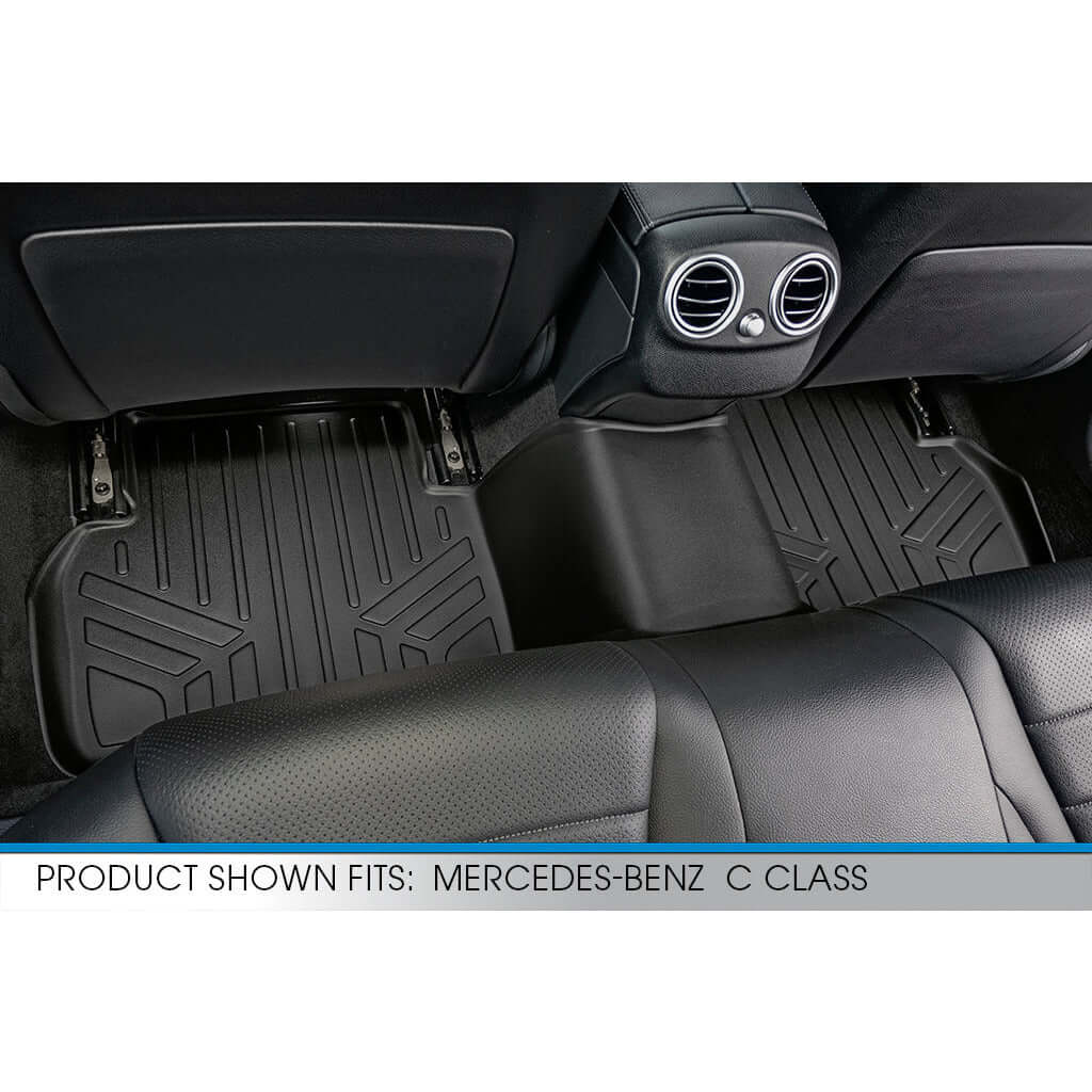 Smart Trim™ Custom Fit Floor Liners For 2015-2021 Mercedes Benz C Class Sedan (No Hybrid Models) Smartliner USA