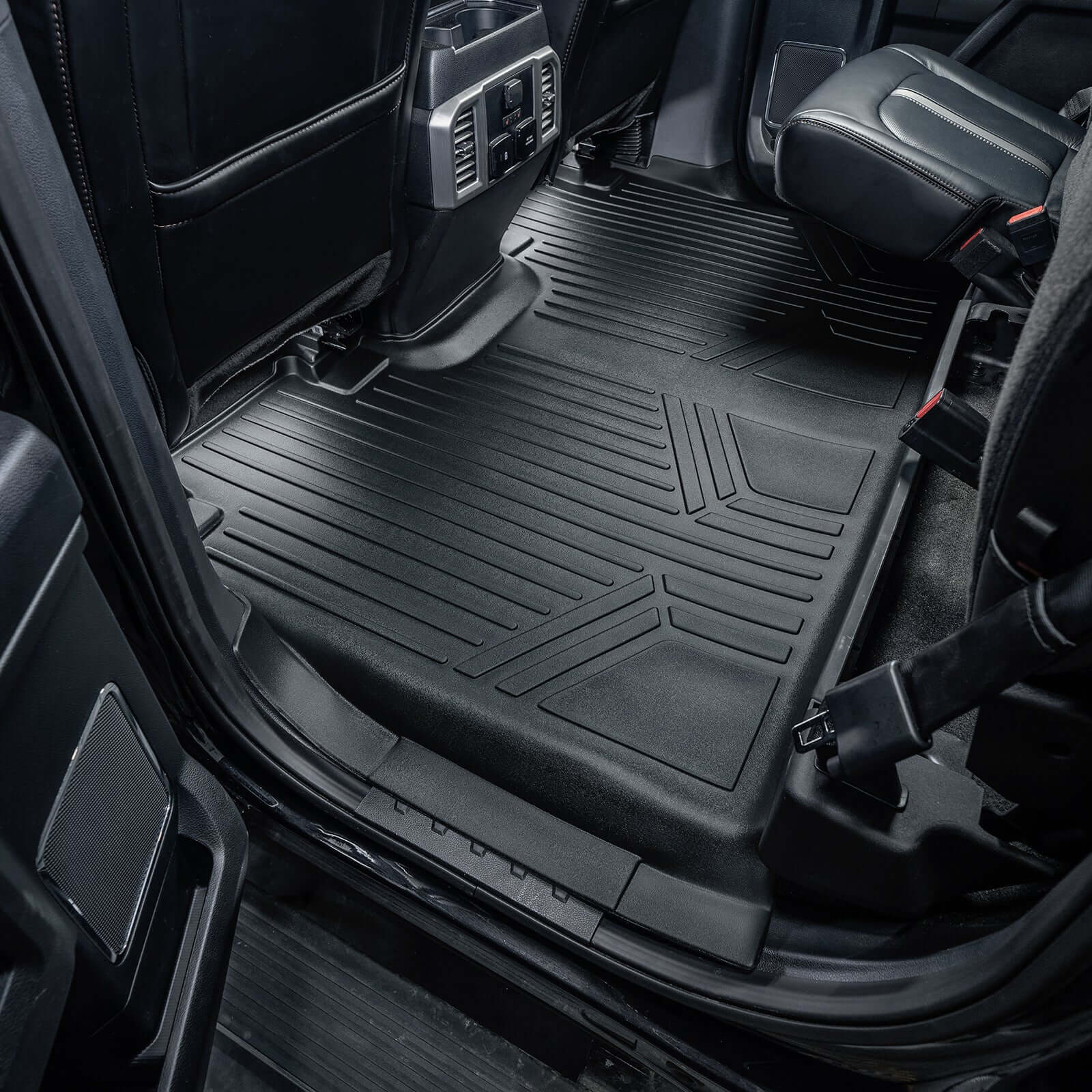 SMARTLINER Custom Fit Floor Liners For 2022-2025 Ford F-150 Lightning Only fits with 2nd Row Bucket seats without under seat fold-flat storage Smartliner USA