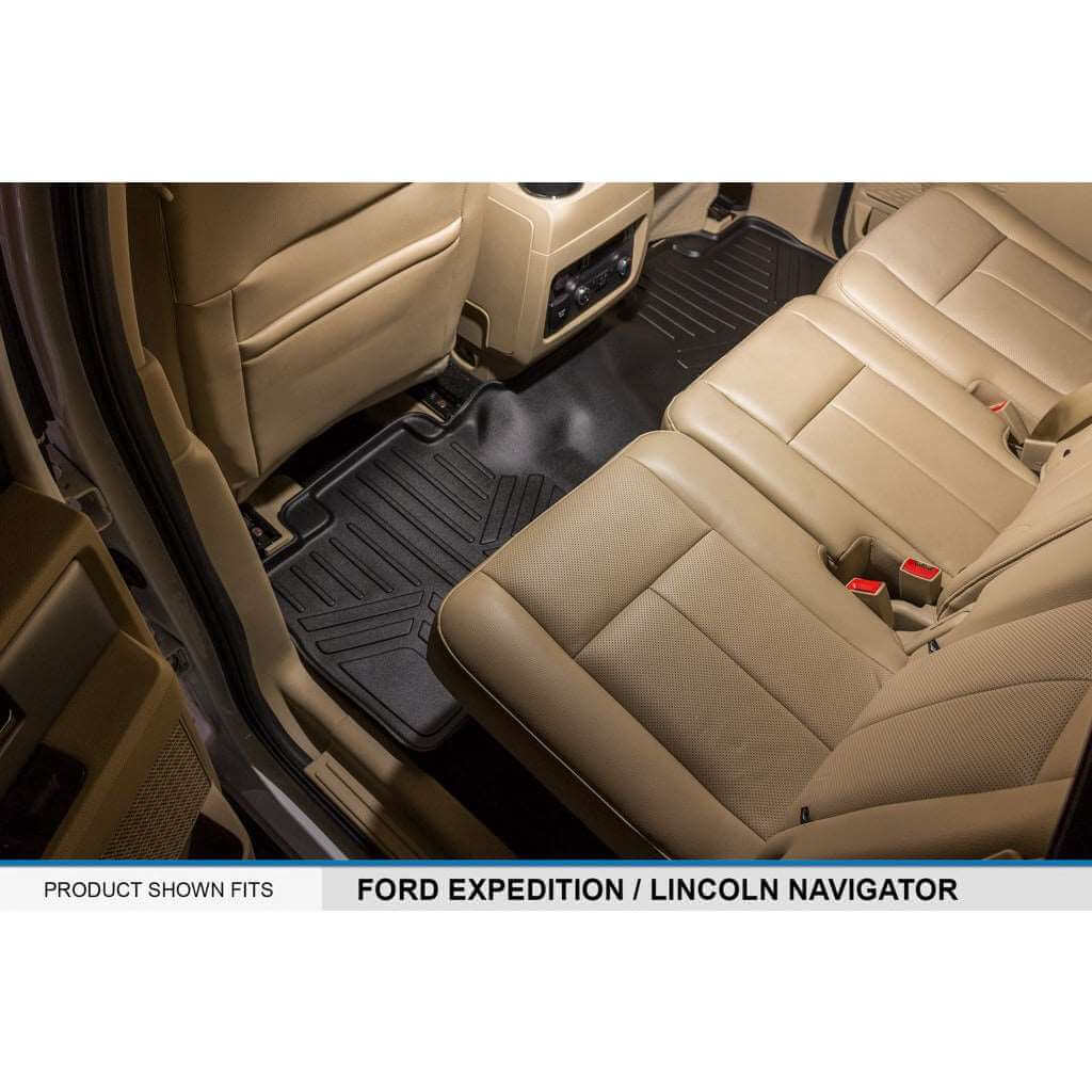 Smart Trim™ Custom Fit Floor Liners For 2007 - 2017 Ford Expedition/Lincoln Navigator (with 2nd Row Bench Seat or Console) Smartliner USA